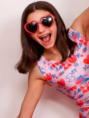 Foxy's Leotards Valentines Leotard Girls size 12 Like new, no tag.